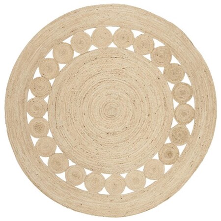 Safavieh 10 x 10 ft. Natural Fiber Contemporary Round Hand Loomed Rug, Ivory NF364B-10R